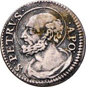 Italy 1/2 Grosso (Innocent XII St. Peter) S PETRVS APO coin reverse Italy 1/2 Grosso (Innocent XII St. Peter) S PETRVS APO coin reverse