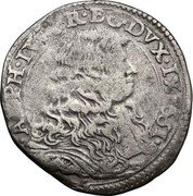 Italy 1/2 Lira (Modena. Alfonso IV d'Este) ALPH IV M R EC DVX IX coin obverse Italy 1/2 Lira (Modena. Alfonso IV d'Este) ALPH IV M R EC DVX IX coin obverse