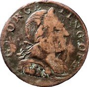 UK Halfpenny George King of B 1777  GEORGE KING OF B coin obverse