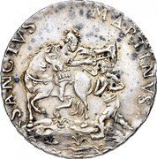 Italy 1/2 Scudo Lucca Coinage 1736 SANCTVS MARTINVS coin reverse
