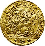 Italy 1/4 Ducato Alvise Pisani. Trial Strike ND (1735-1737)  KM# Pn122 QVAR DVCAT VENET coin reverse Italy 1/4 Ducato Alvise Pisani. Trial Strike ND (1735-1737)  KM# Pn122 QVAR DVCAT VENET coin reverse