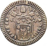 Italy 1 Baiocco (Pius VI) KM# 1225a PIVS SEXT P M A XXIII coin obverse Italy 1 Baiocco (Pius VI) KM# 1225a PIVS SEXT P M A XXIII coin obverse