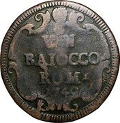 Italy 1 Baiocco (Sede Vacante) VN BAIOCCO ROM 1740 coin reverse Italy 1 Baiocco (Sede Vacante) VN BAIOCCO ROM 1740 coin reverse