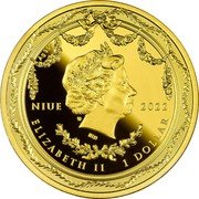 Niue 1 Dollar Blue Table Clock 2022 mw Proof AG 999 NIUE 2022 MW IRB ELIZABETH II 1 DOLLAR coin obverse Niue 1 Dollar Blue Table Clock 2022 mw Proof AG 999 NIUE 2022 MW IRB ELIZABETH II 1 DOLLAR coin obverse