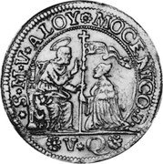 Italy 1 Ducato (Alvise Mocenigo III Pattern) KM# Pn104 S M V ALOY MOCENICO D V Q coin obverse Italy 1 Ducato (Alvise Mocenigo III Pattern) KM# Pn104 S M V ALOY MOCENICO D V Q coin obverse