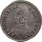 Belgium 1 Escalin Sede Vacante. St. Lambert 1763  KM# 170 S LAMBERTUS PATRONUS LEOD coin obverse Belgium 1 Escalin Sede Vacante. St. Lambert 1763  KM# 170 S LAMBERTUS PATRONUS LEOD coin obverse