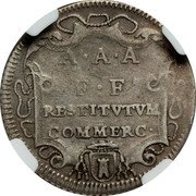 Italy 1 Giulio (Clement XII. Restitvtvm commerc - Cartouche) A A A F F RESTITVTVM COMMERC coin reverse Italy 1 Giulio (Clement XII. Restitvtvm commerc - Cartouche) A A A F F RESTITVTVM COMMERC coin reverse