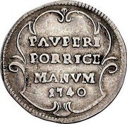 Italy 1 Grosso (Benedict XIV) KM# 926a PAVPERI PORRIGE MANVM 1741 coin reverse Italy 1 Grosso (Benedict XIV) KM# 926a PAVPERI PORRIGE MANVM 1741 coin reverse