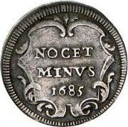 Italy 1 Grosso Innocent XI. Polygonal cartouche 1685  NOCET MINVS 1685 coin reverse Italy 1 Grosso Innocent XI. Polygonal cartouche 1685  NOCET MINVS 1685 coin reverse