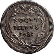 Italy 1 Grosso (Innocent XI. Wreath Type 1) NOCET MINVS 1685 coin reverse Italy 1 Grosso (Innocent XI. Wreath Type 1) NOCET MINVS 1685 coin reverse