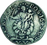 Italy 1 Lira (Genoa Coinage) ...I REGE EOS 1643 C S XX coin reverse Italy 1 Lira (Genoa Coinage) ...I REGE EOS 1643 C S XX coin reverse