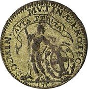 Italy 1 Lira (Louis XIV) 1705 AVIA PERVIA S GEMIN MVTINÆ PROTEC coin reverse