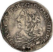 Italy 1 Lira (Modena. Francesco I d'Este) 1657 FRA I MVT REG E C D VIII E T coin obverse Italy 1 Lira (Modena. Francesco I d'Este) 1657 FRA I MVT REG E C D VIII E T coin obverse