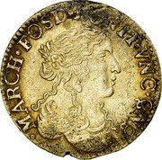 Italy 1 Luigino Anne-Marie-Louise d'Orleans Fosdinovo 1669 MARCH FOSD BONIT VNC N coin obverse Italy 1 Luigino Anne-Marie-Louise d'Orleans Fosdinovo 1669 MARCH FOSD BONIT VNC N coin obverse