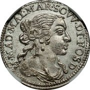Italy 1 Luigino (Marquisate of Fosdinovo. Maria Maddalena) M MAD MAL MAR SOVV DI FOSD coin obverse Italy 1 Luigino (Marquisate of Fosdinovo. Maria Maddalena) M MAD MAL MAR SOVV DI FOSD coin obverse