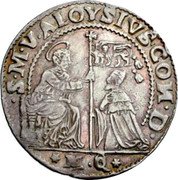 Italy 1 Osella (Alvise Contarini) X# 170 S M V ALOYSIVS CON D M Q coin obverse Italy 1 Osella (Alvise Contarini) X# 170 S M V ALOYSIVS CON D M Q coin obverse