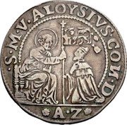 Italy 1 Osella (Alvise Contarini) S M V ALOYSIVS CON D A Z coin obverse Italy 1 Osella (Alvise Contarini) S M V ALOYSIVS CON D A Z coin obverse