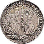 Italy 1 Osella Alvise Mocenigo II 1702 III X# 211 S M V ALOYSIVS MOCENICO D ANN III 1702 coin obverse Italy 1 Osella Alvise Mocenigo II 1702 III X# 211 S M V ALOYSIVS MOCENICO D ANN III 1702 coin obverse