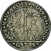 Italy 1 Osella Alvise Mocenigo II II (1701) GTS X# 209 S M V ALOYS MOCENICO D coin obverse Italy 1 Osella Alvise Mocenigo II II (1701) GTS X# 209 S M V ALOYS MOCENICO D coin obverse