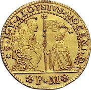 Italy 1 Osella Alvise Mocenigo II 1703 PM IIII X# 212 S M V ALOYSIVS MOCENI D P M coin obverse
