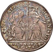 Italy 1 Osella Alvise Mocenigo II 1731 GZ X# 263 S M V ALOYS MOCENI II ANNO X G Z coin obverse Italy 1 Osella Alvise Mocenigo II 1731 GZ X# 263 S M V ALOYS MOCENI II ANNO X G Z coin obverse