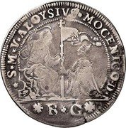 Italy 1 Osella (Alvise Mocenigo II) X# 220 S M V ALOYSIVS MOCENICO D BG coin obverse Italy 1 Osella (Alvise Mocenigo II) X# 220 S M V ALOYSIVS MOCENICO D BG coin obverse