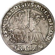Italy 1 Osella (Alvise Mocenigo II) X# 219 S M V ALOYSIVS MOCENICO D B C 2O coin obverse Italy 1 Osella (Alvise Mocenigo II) X# 219 S M V ALOYSIVS MOCENICO D B C 2O coin obverse