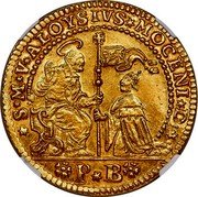 Italy 1 Osella Alvise Mocenigo II ND (1704) PB V X# 214 S M V ALOYSIVS MOCENI D P B coin obverse