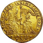 Italy 1 Osella Alvise Mocenigo III 1725 PAT IV X# 250 S M V ALOYSIVS MOCENICO D AN IV P A T coin obverse