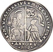 Italy 1 Osella (Alvise Mocenigo III) X# 253 S M V ALOYSIVS MOCENICO DVX ANNO V P Q coin obverse Italy 1 Osella (Alvise Mocenigo III) X# 253 S M V ALOYSIVS MOCENICO DVX ANNO V P Q coin obverse