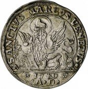 Italy 1 Osella (Alvise Pisani) X# 282 SANCTVS MARCVS VENETVS 1740 AD coin obverse Italy 1 Osella (Alvise Pisani) X# 282 SANCTVS MARCVS VENETVS 1740 AD coin obverse