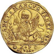 Italy 1 Osella (Alvise Pisani) X# 271 SANCT MARCVS VENETVS Z F 1735 coin obverse Italy 1 Osella (Alvise Pisani) X# 271 SANCT MARCVS VENETVS Z F 1735 coin obverse