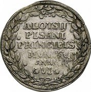 Italy 1 Osella (Alvise Pisani) X# 282 ALOVSIJ PISANI PRINCIPIS MVNVS ANNO VI coin reverse Italy 1 Osella (Alvise Pisani) X# 282 ALOVSIJ PISANI PRINCIPIS MVNVS ANNO VI coin reverse