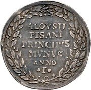 Italy 1 Osella (Alvise Pisani) X# 272 ALOYSIJ PISANI PRINCIPIS MVNVS ANNO I coin reverse Italy 1 Osella (Alvise Pisani) X# 272 ALOYSIJ PISANI PRINCIPIS MVNVS ANNO I coin reverse