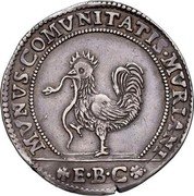 Italy 1 Osella (Cock) X# 10 E B C MVNVS COMVNITATIS MVRIANI coin obverse