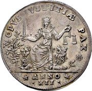 Italy 1 Osella (Domenico Contarini) OPVS IVSTITIÆ PAX ANNO XII coin reverse