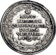 Italy 1 Osella (Elisabetta Querini) MVNVS ELISABETH QVIRINÆ VALERIÆ DVCISSÆ VENETIAR 1694 coin reverse Italy 1 Osella (Elisabetta Querini) MVNVS ELISABETH QVIRINÆ VALERIÆ DVCISSÆ VENETIAR 1694 coin reverse