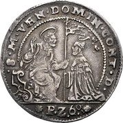Italy 1 Osella (Figure of Justice) X# 163 S M VEN DOMIN CONT D P Z 6 0 coin obverse Italy 1 Osella (Figure of Justice) X# 163 S M VEN DOMIN CONT D P Z 6 0 coin obverse