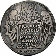 Italy 1 Osella (Francesco Erizzo) X# 133 FRANCIS ERICIO V D MVNVS ANNO XIV Z M B coin obverse Italy 1 Osella (Francesco Erizzo) X# 133 FRANCIS ERICIO V D MVNVS ANNO XIV Z M B coin obverse