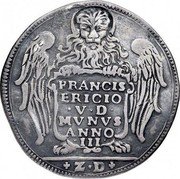 Italy 1 Osella (Francesco Erizzo) X# 122 FRANCIS ERICIO V D MVNVS ANNO III Z D coin obverse Italy 1 Osella (Francesco Erizzo) X# 122 FRANCIS ERICIO V D MVNVS ANNO III Z D coin obverse
