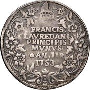 Italy 1 Osella (Francesco III d'Este) X# 306 FRANCIS LAVREDANI PRINCIPIS MVNVS AN II 1753 coin reverse