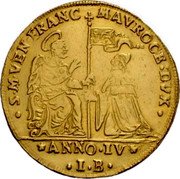 Italy 1 Osella (Francesco Morosini) X# 192 S M VEN FRANC MAVROCE DVX ANNO IV I B coin obverse Italy 1 Osella (Francesco Morosini) X# 192 S M VEN FRANC MAVROCE DVX ANNO IV I B coin obverse