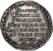 Italy 1 Osella (Giovanni Corner II) X# 226 OANNIS ORNELII PRINCIPIS MVNVS AN II SAL MDCCX ET AB VRBE CON MCCXC coin reverse