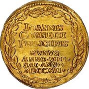 Italy 1 Osella Giovanni Corner II MDCCXVI (1716) - VIII DD X# 235 IOANNIS CORNELII PRINCIPIS MVNVS ANNO VIII SAL ANNO MDCCXVI coin reverse