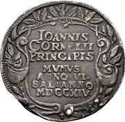 Italy 1 Osella (Giovanni Corner II) X# 233 IOANNIS CORNELII PRINCIPIS MVNVS ANNO VI SAL ANNO MDCCXIV coin reverse Italy 1 Osella (Giovanni Corner II) X# 233 IOANNIS CORNELII PRINCIPIS MVNVS ANNO VI SAL ANNO MDCCXIV coin reverse