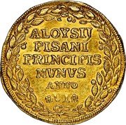 Italy 1 Osella Lion of St. Mark. Alvise Pisani 1740//VI AD X# 281 ALOYSIJ PISANI RINCIPIS MVNVS ANNO VI coin reverse Italy 1 Osella Lion of St. Mark. Alvise Pisani 1740//VI AD X# 281 ALOYSIJ PISANI RINCIPIS MVNVS ANNO VI coin reverse