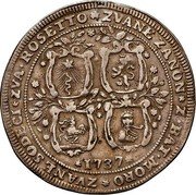 Italy 1 Osella Venice Coinage 1737 X# 56 ZVANE ZANON Z BAT MORO ZVANE SODECI ZVA ROSETTO 1737 coin reverse