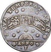 Italy 1 Osella (Nicolo Sagredo) X# 166 ÆQVA TEMPERAT ARTE ANNO I coin reverse Italy 1 Osella (Nicolo Sagredo) X# 166 ÆQVA TEMPERAT ARTE ANNO I coin reverse