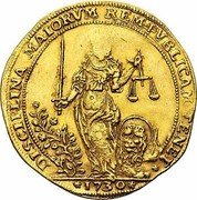 Italy 1 Osella (Sebastiano Mocenigo) X# 260 DISCIPLINA MAIORVM REM PVBLICAM TENET 1730 coin reverse