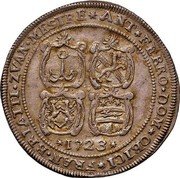 Italy 1 Osella (Sebastiano Mocenigo) X# 37 ANT FERRO DOM OBICI FRAN BRIATTI ZVAN MESTRE 1723 coin reverse Italy 1 Osella (Sebastiano Mocenigo) X# 37 ANT FERRO DOM OBICI FRAN BRIATTI ZVAN MESTRE 1723 coin reverse